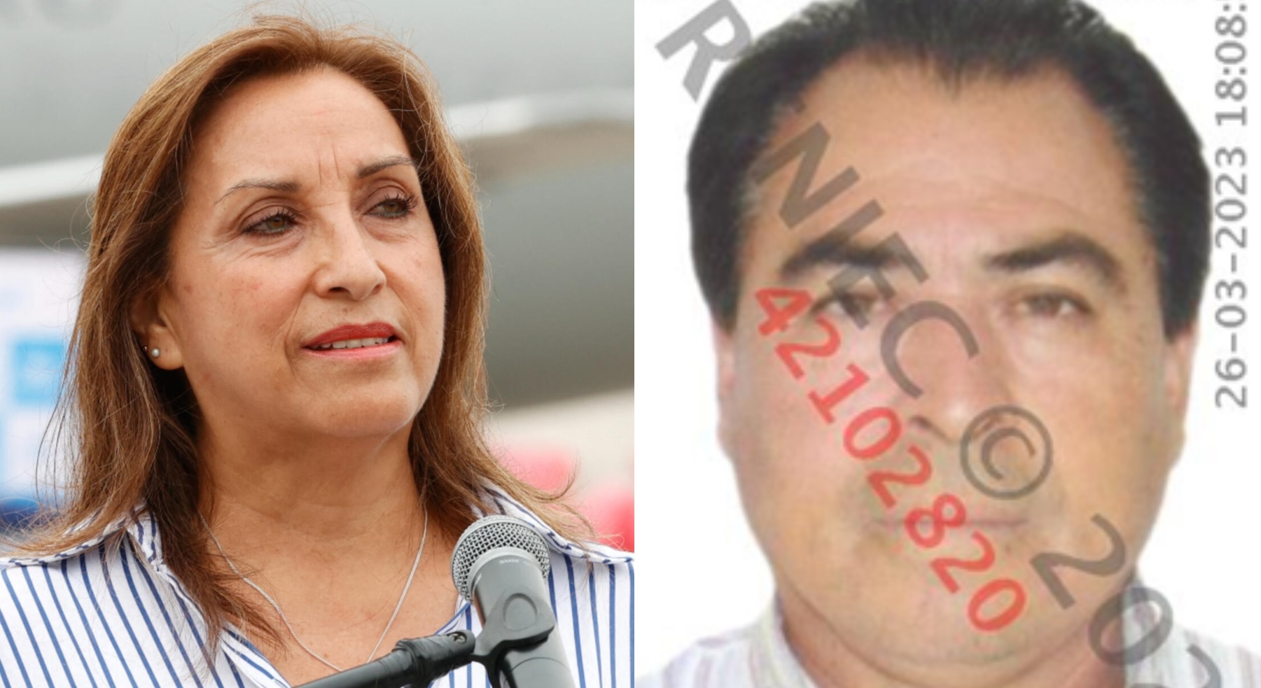 La presidenta Dina Boluarte y su amigo Víctor Torres.