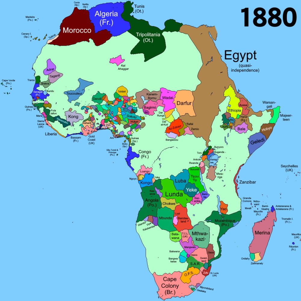 África en 1880 vs África en 1913
