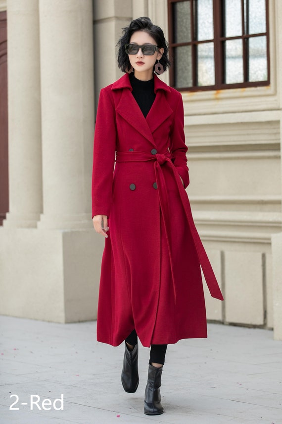 Green British Style Long Wool Coat, Warm Coat Women, Vintage Style Winter  Coat, Fit and Flare Solid Coat, Maxi Soft Wool Coat With Belt 2842 - Etsy