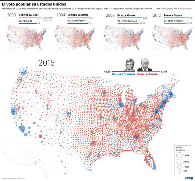 El voto popular en Estados Unidos. (AFP).