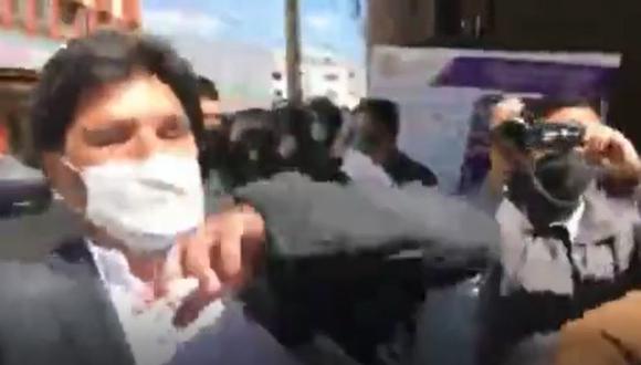 Carlos Paredes sufrió agresión en Huancayo por parte de simpatizantes del partido de Pedro Castillo. (Foto: Captura de video)