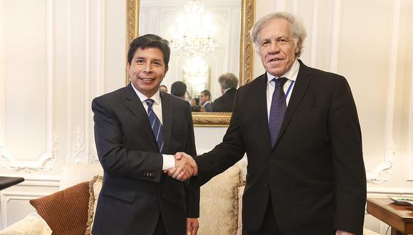 Pedro Castillo pidió un pronunciamiento a Luis Almagro y a la OEA. (Foto: Presidencia)